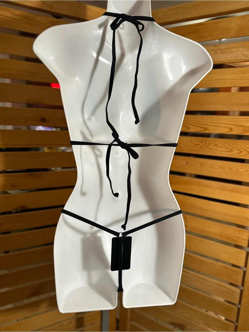 Minimal String Triangle Bikini Set - Black